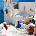 Caldera with Stairs and Church at Santorini