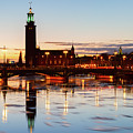 Sunset with Cityhall of Stockholm